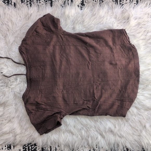 Aerie Vintage Button Down Pointelle Tee Medium - Picture 4 of 5